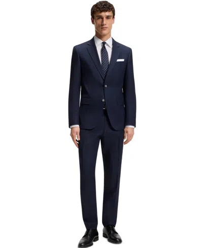 Hugo Boss Slim-fit Shirt In Italian-made Performance-stretch Jersey In White
