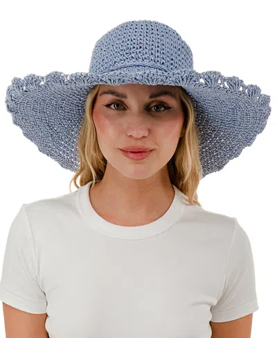 Marcus Adler Packable Straw Panama Hat In Blue