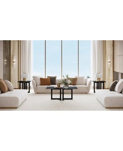 Macy's Emila 3-pc. Rectangle Coffee Table And Rectangle End Tables Set In Black