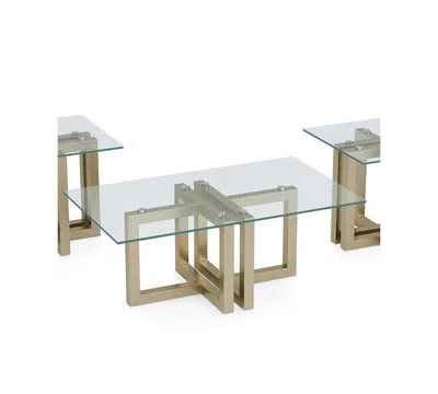 Macy's Emila 3-pc. Rectangle Coffee Table And Rectangle End Tables Set In Gold