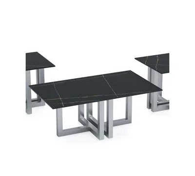 Macy's Emila 3-pc. Rectangle Coffee Table And Rectangle End Tables Set In Black