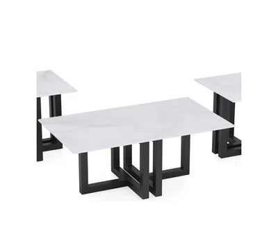 Macy's Emila 3-pc. Rectangle Coffee Table And Rectangle End Tables Set In White