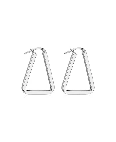 Oradina Sterling Silver Trinity Midi Hoops In Silver