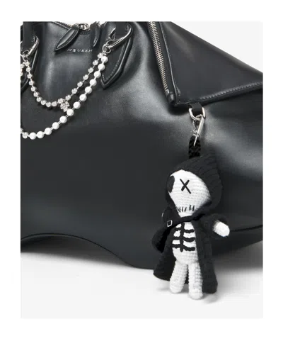 Alexander Mcqueen The Doll Sid Skeleton Charm Keyring In Black