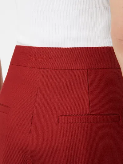 Max Mara Cotton Gabardine Jersey Trousers In Red