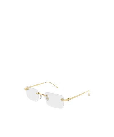 Cartier Rimless Rectangle Glasses In Gold | ModeSens