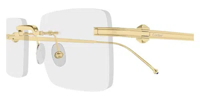 Cartier Rimless Rectangle Glasses In Gold | ModeSens