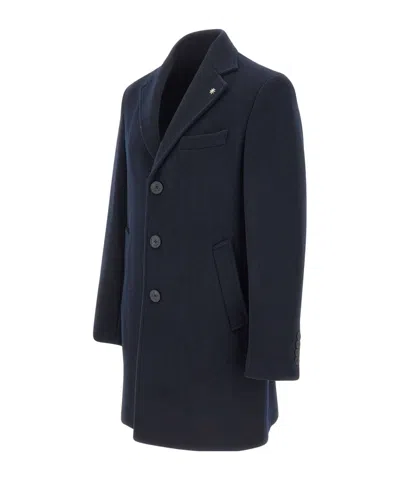 Manuel Ritz Notched Lapel Three-button Coat In Multi