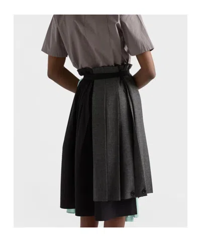 Prada Rock Aus Patchworkstoff Mit Rush-stich In Multi