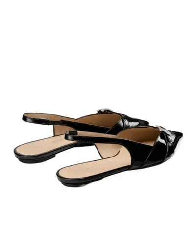 Stuart Weitzman Pointed-toe Flat Sandals In Black