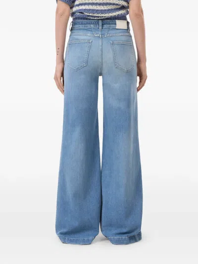 Closed Five-pocket Design Flared Jeans In Blue