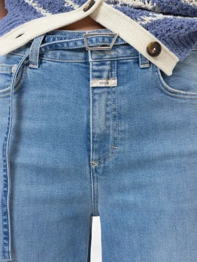 Closed Five-pocket Design Flared Jeans In Blue