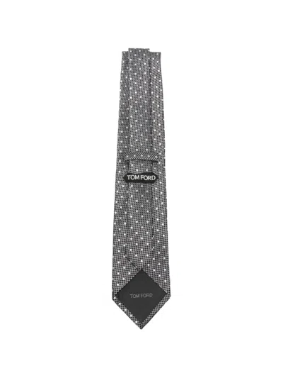 Tom Ford Patterned Tie In Gray