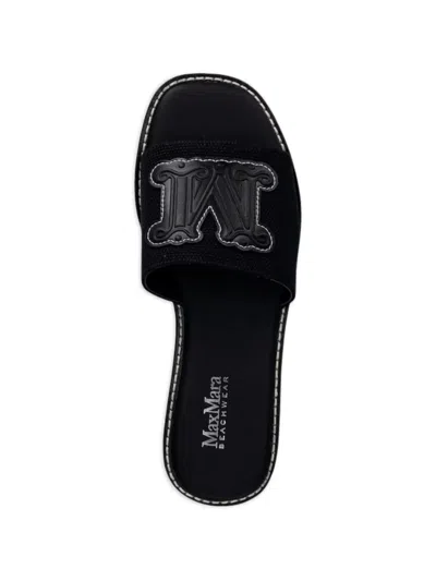 Max Mara Logo-appliqué Sandals In Black