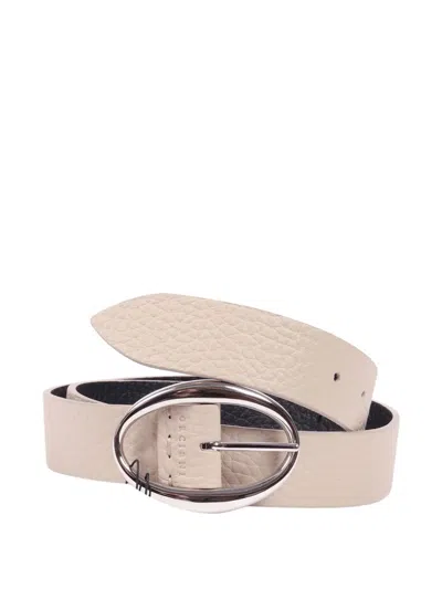 Orciani Leather Belt In Neutral