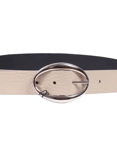Orciani Leather Belt In Neutral