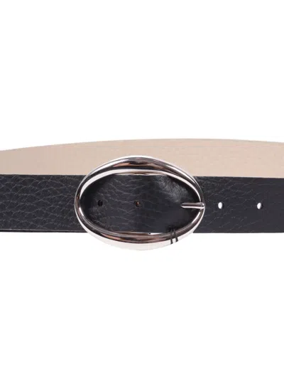 Orciani Leather Belt In Neutral