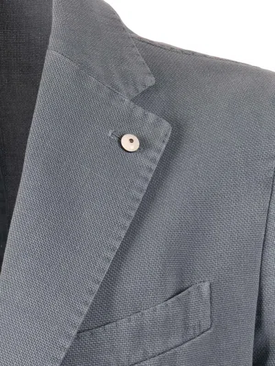 L.b.m 1911 Structured Drop S Notched Jacket In Blue