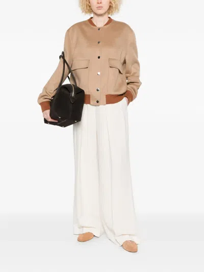 Kiton Patch Pocket Bomber Jacket In Neutral