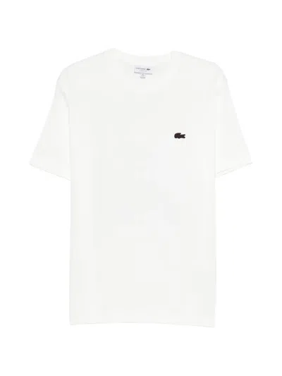 Lacoste Short Sleeve Crew Neck Pima Cotton Jersey T-shirt In White