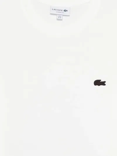 Lacoste Short Sleeve Crew Neck Pima Cotton Jersey T-shirt In White