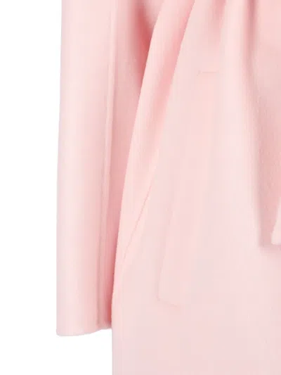 Max Mara Belted Coat In Pink