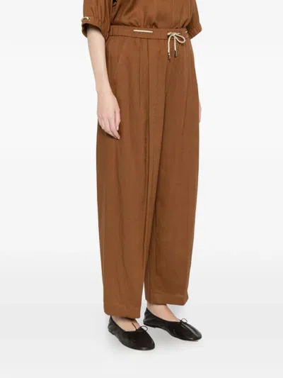 Herno Drawstring Trousers In Brown