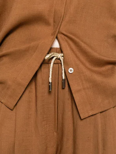 Herno Drawstring Trousers In Brown