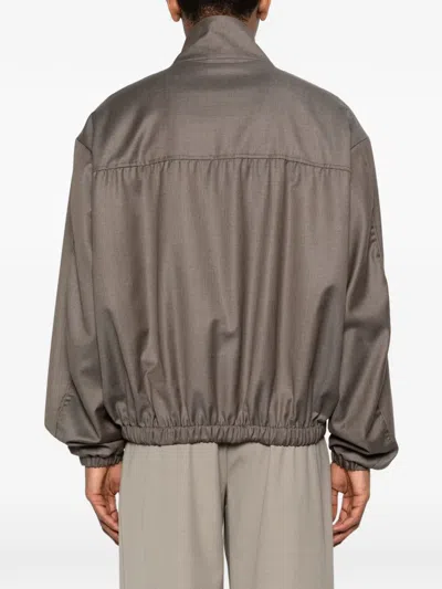 Ssstein Zip-up Wool Jacket In Brown