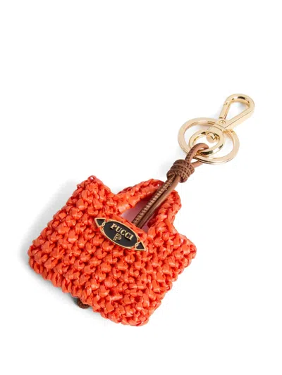 Pucci Mini Bag Charm In Orange