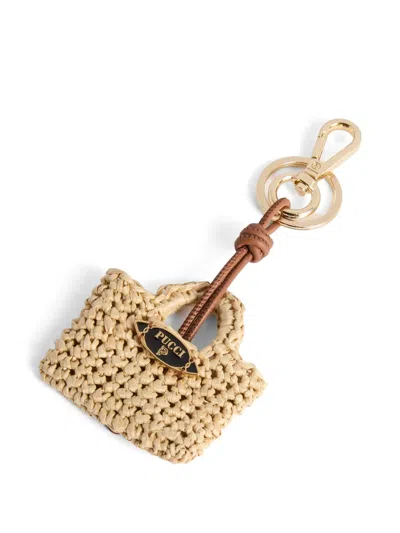 Pucci Mini Bag Charm In Neutral