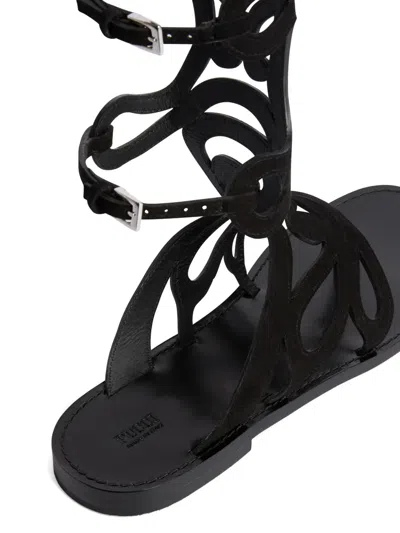 Pucci Low Gladiator Sandals In Black