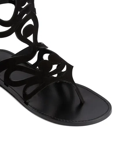 Pucci Low Gladiator Sandals In Black
