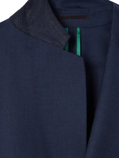 Paul Smith Buttoned Patch-pocket Blazer In Blue
