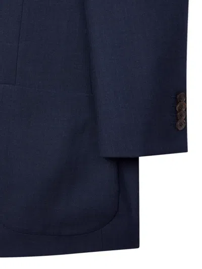 Paul Smith Buttoned Patch-pocket Blazer In Blue