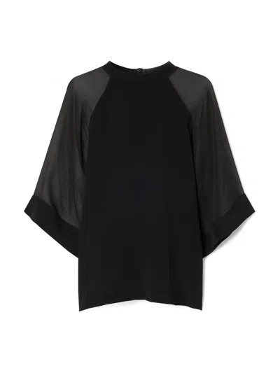 Filippa K Sheer Raglan Blouse In Black