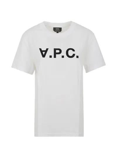 A.p.c. A. P.c. Flocked-logo Cotton T-shirt In White