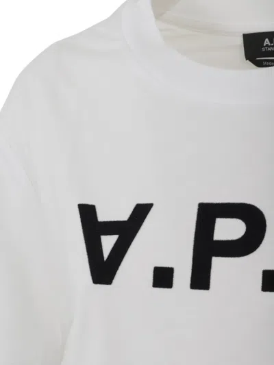 A.p.c. A. P.c. Flocked-logo Cotton T-shirt In White
