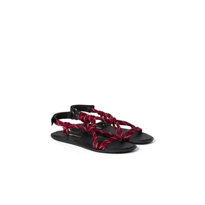 Miu Miu Riviere Cord And Leather Sandals In Multi