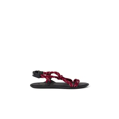 Miu Miu Riviere Cord And Leather Sandals In Multi