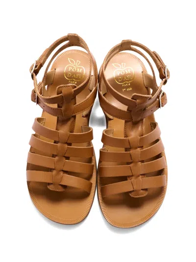 Pom D'api Buckled Strap Sandals In Brown