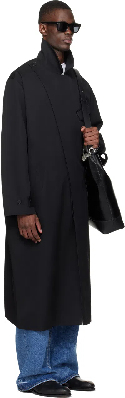 Sire Black Light Tailored Coat In Black