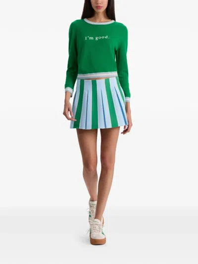 Alice And Olivia Emilie Low-rise Pleated Mini Skirt In Pattern