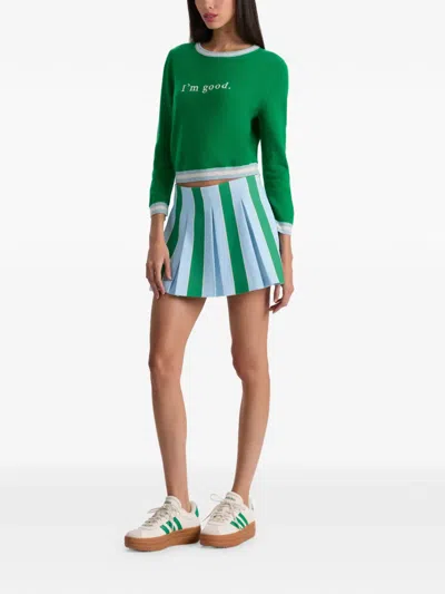 Alice And Olivia Emilie Low-rise Pleated Mini Skirt In Pattern
