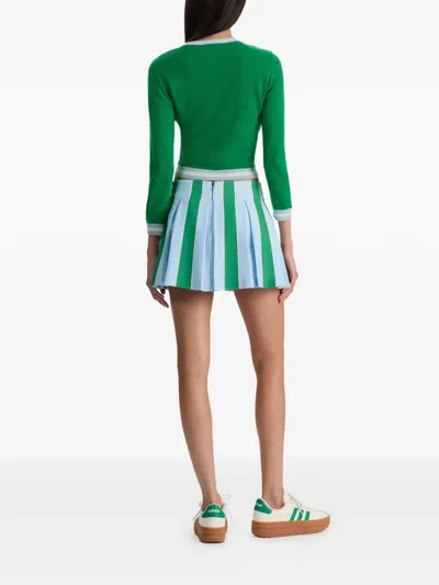 Alice And Olivia Emilie Low-rise Pleated Mini Skirt In Pattern