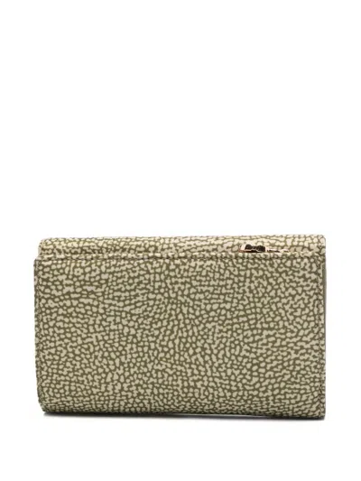 Borbonese Patterned Wallet In Green