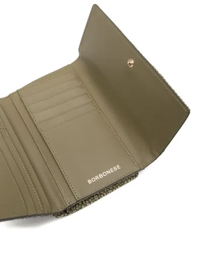 Borbonese Patterned Wallet In Green