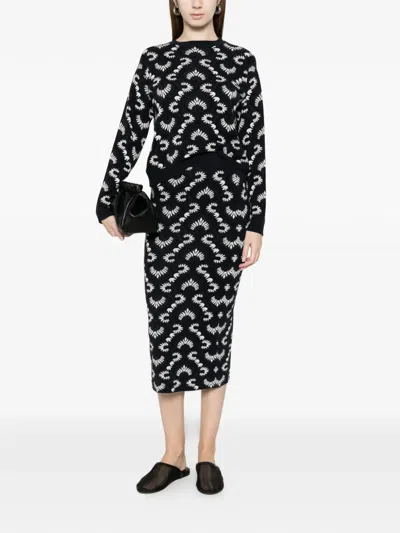 Max Mara Wkdfaraone Patterned Sweater In Black