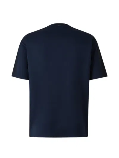 Herno Knit Effect Jersey T-shirt In Blue