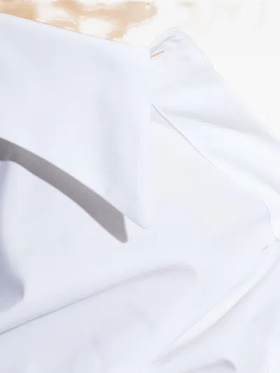 Givenchy Off-the-shoulder Cotton Poplin Midi Shirt Dress In White